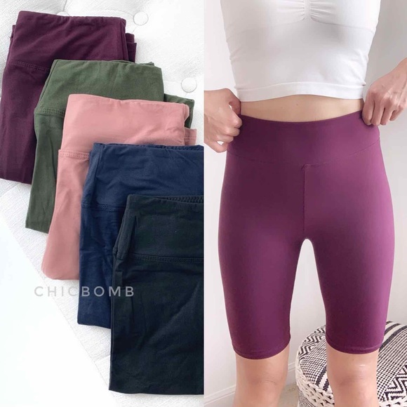 HIGH WAISTED ELEVATE BIKE SHORTS - SANGRIA - Picture 2 of 6